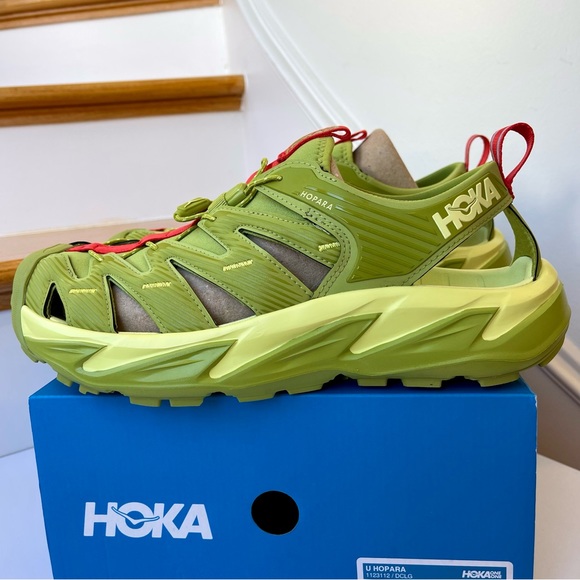 NWT Hoka Hopara Hiking Sandal Wet / Dry shoe in Dark Citron Luminary Green - Picture 2 of 16